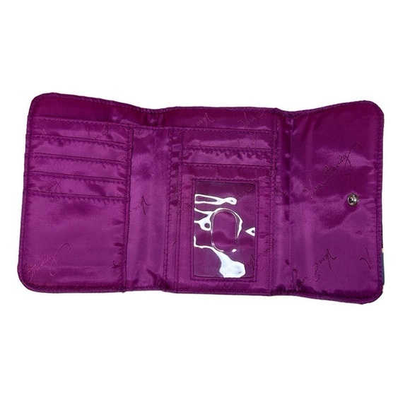 Vera Bradley Euro Wallet Plum Crazy Purple/Green/Orange EUC-RETIRED - Picture 5 of 6